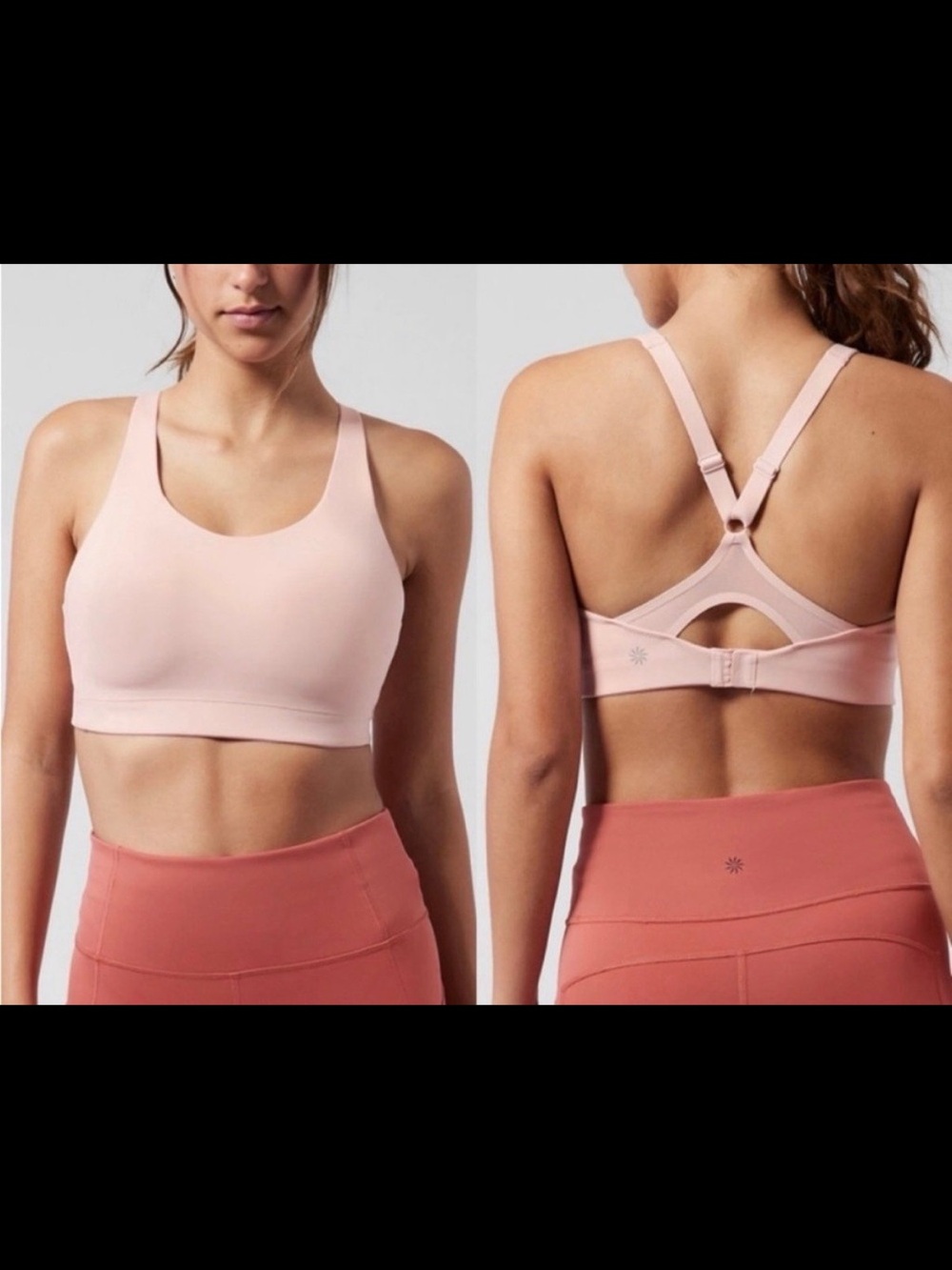 Athleta Advance Sports Bra B-G High Impact Pink Adjustable Straps Women’s 38DD
